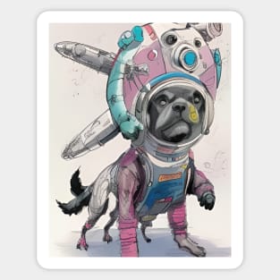 Space dog in a suit Sticker